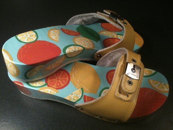 painted dr scholls sandals