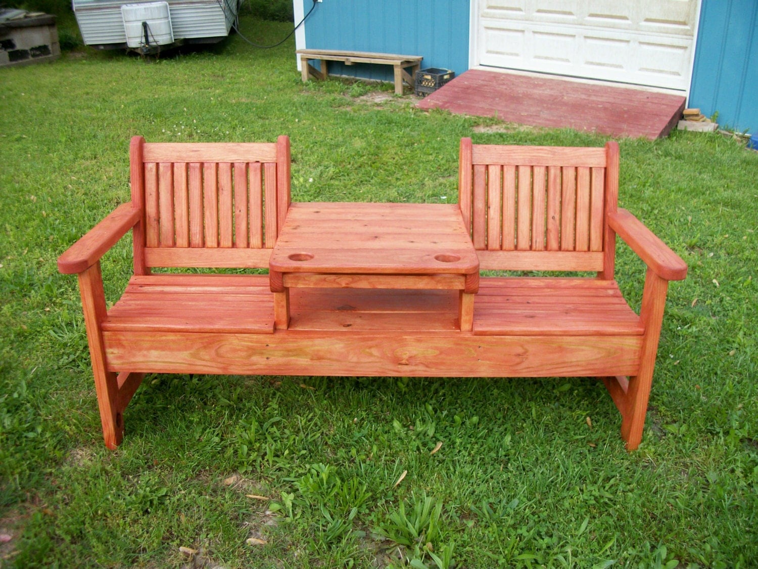 Diy Wood Patio Bench Hometalk DIY Corner Bench With Built In Table   Il Fullxfull.459336406 Nw04 