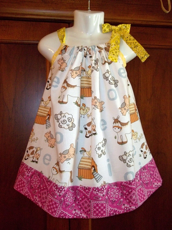 barnyard outfit Birthday Party dress farm baby girl cowgirl