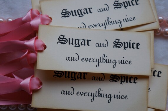 Download Sugar and Spice and everything nice gift tags. Set of 10