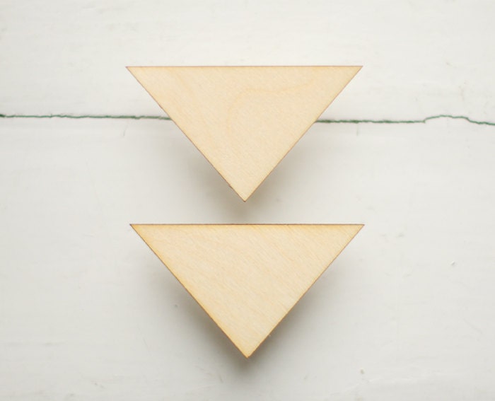 SET of 2pcs wooden triangles natural wood ready to