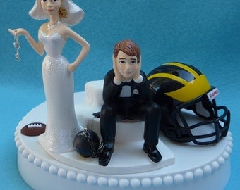 Wedding Cake Topper University of Michigan Wolverines UM by WedSet