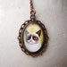 Grumpy Cat Antique Copper Necklace