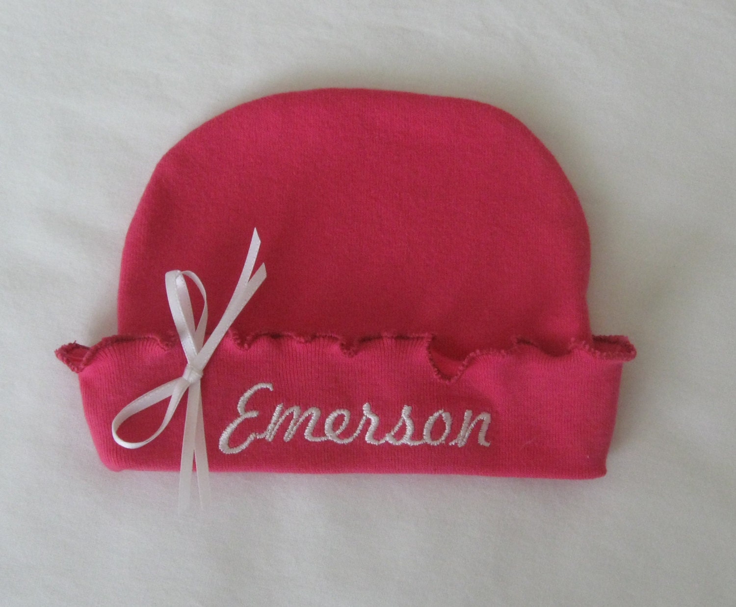Personalized Custom Boutique Girly Girl RUFFLED NEWBORN HAT