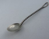 15% OFF: Ancient, small silver spoon with twisted handle of silver (800 Ag). VINTAGE