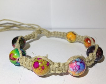 Trippy Beaded Hemp Bracelet