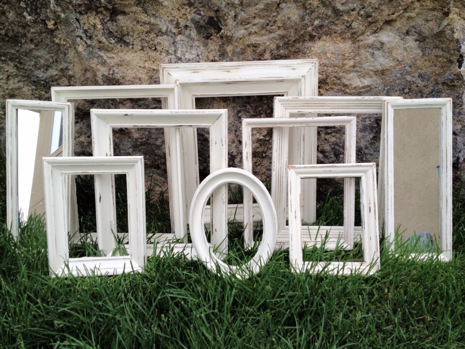 shabby chic white frame set distressed 10 frames shabby chic white frame set distressed 10 frames