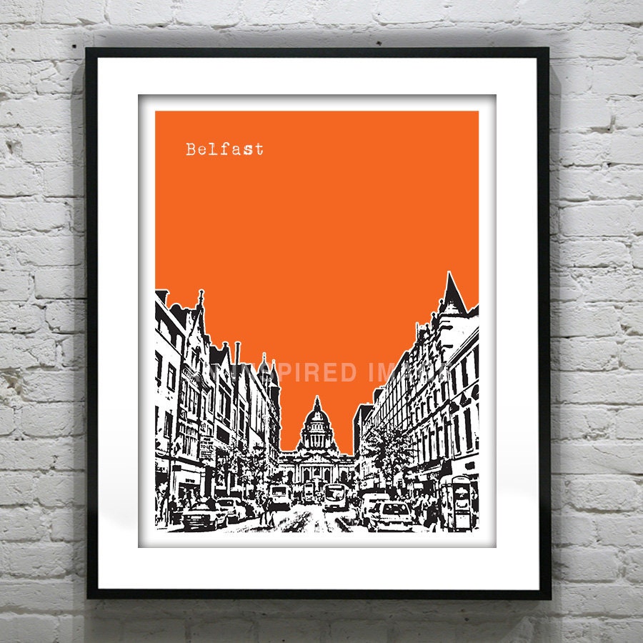Belfast Poster Art Print Skyline Northern Ireland Béal