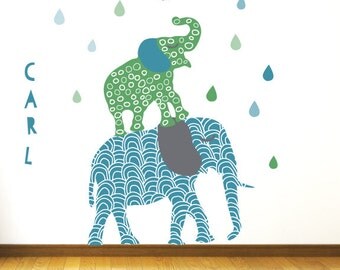 Elephant Wall Decals - Jungle Elephant Fabric Wall Decals