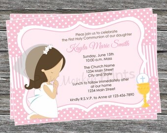 DIY - Girl First Communion Invitation 2- Coordinating Items Available