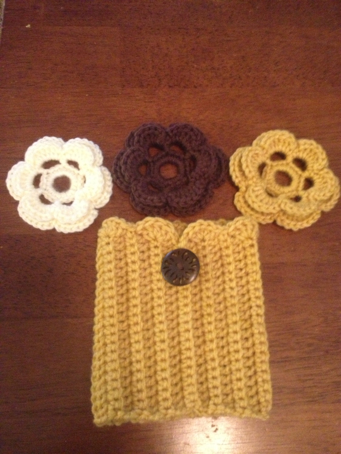 Crochet Boot Cuffs w/changeable flowers