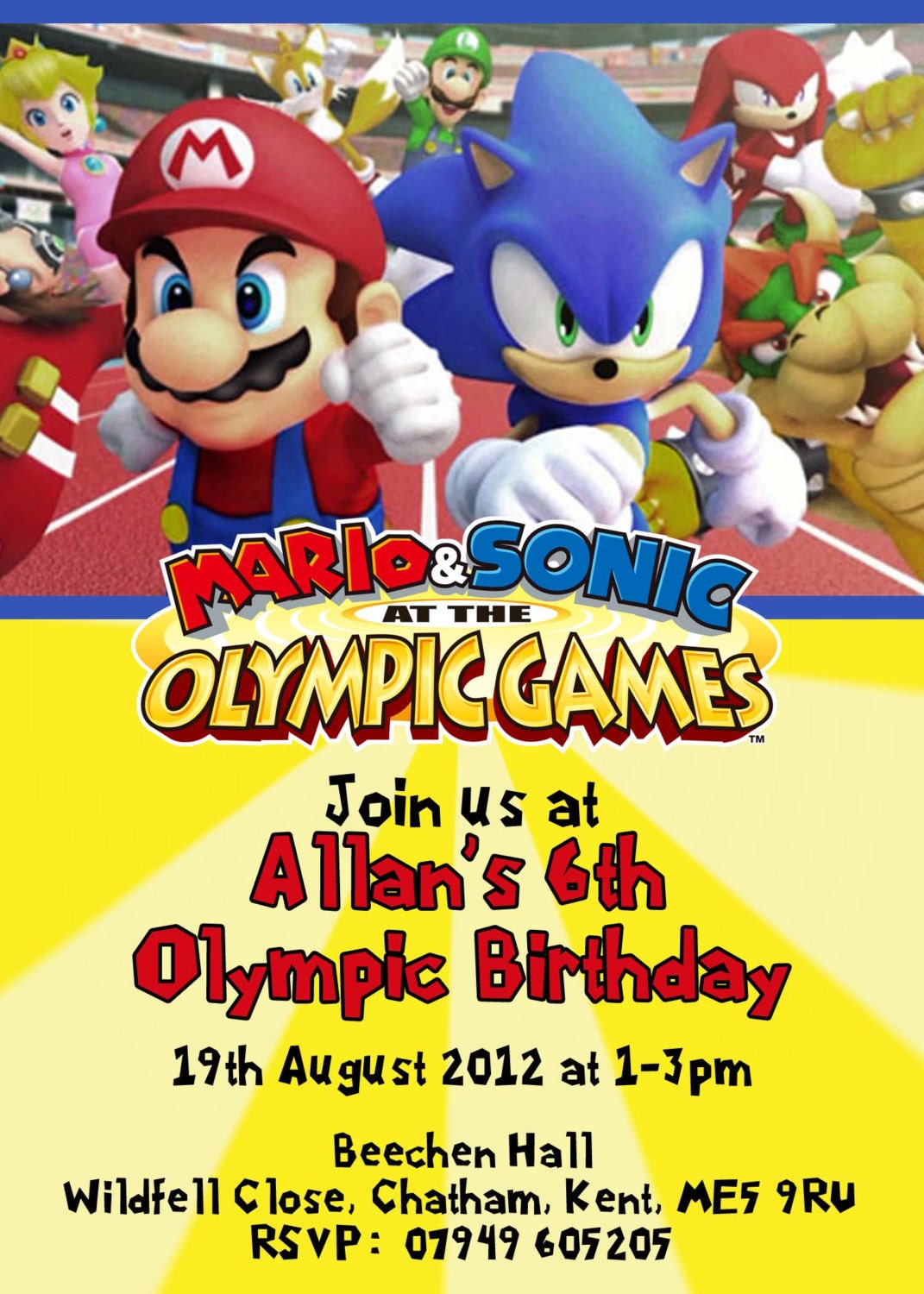 Sonic Birthday Invitations 8