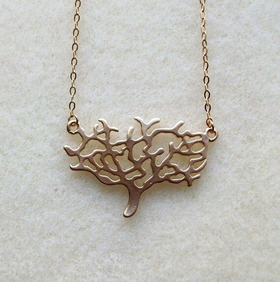 Silver-Charms - Gold Tree Necklace - Gold Suspended Treed Necklace ...