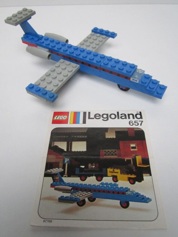 vintage LEGO set 657 airplane learjet by nostalgicTOYSHOP on Etsy