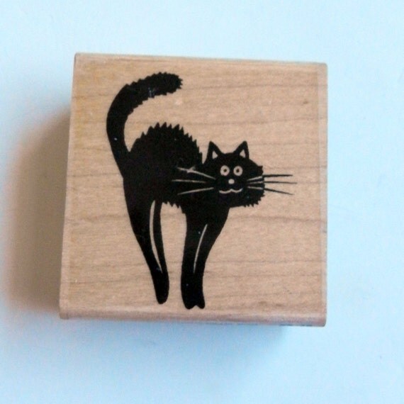 Cat Rubber Stamp by on Etsy