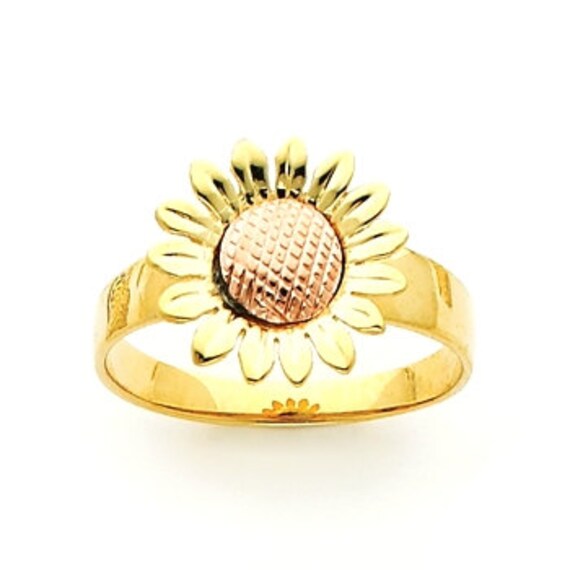 Sunflower ring Gold Sunflower Flower ring Gold Flower