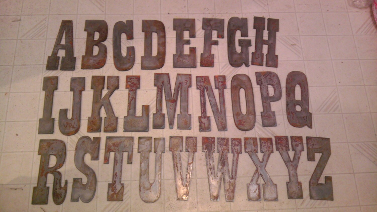 6 Inch Letters Alphabet PER LETTER Rusty Vintage Western Style