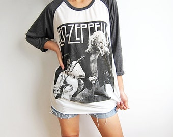 Led Zeppelin Shirt Baseball Tee Shirt Raglan Long Sleeve T Shirts Size M