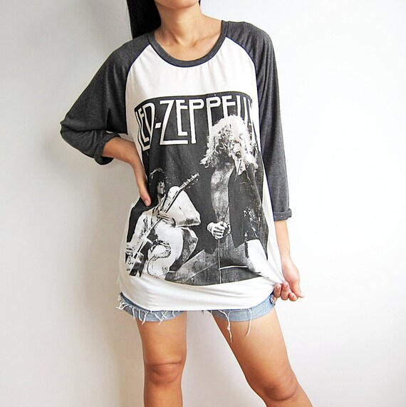 Led Zeppelin Shirt Baseball Tee Shirt Raglan by PunkRockTshirt
