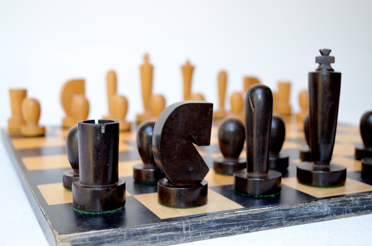 Mid century modern chess set aluminium vseraallthings