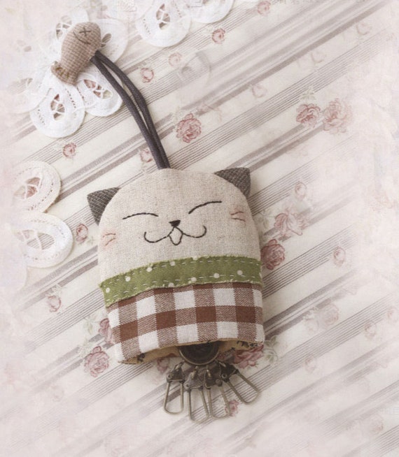 your purse key holder for Pattern holder of cotton key keep Cat cover purse bag PDF coverring