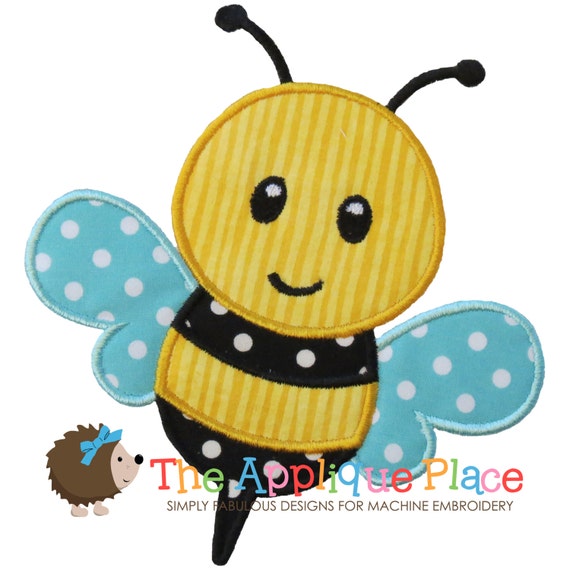 Bee Applique Design Instant Digital Download File for