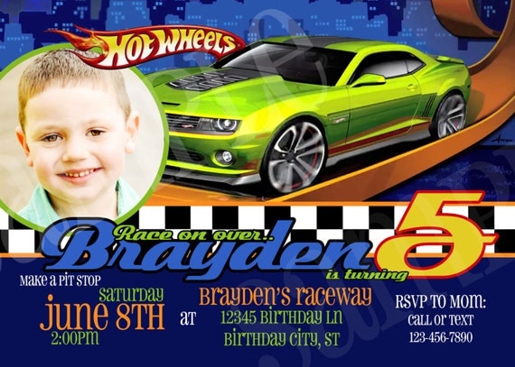 Hot Wheels Party Invitations Free 1