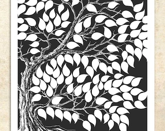PERSONALIZED PRINTS ART, Modern Wedding Guest Book, Personalised Guest Book, modern keepsake Wedding Guest Sign In Trees 169 guests 131