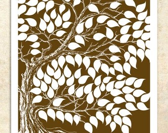 Modern Wedding Guest Book, PERSONALIZED PRINTS ART, Personalised Guest Book, modern keepsake Wedding Guest Sign In Trees 169 guests 131