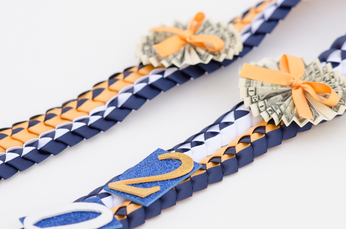 Graduation Lei Ribbon Money Lei Double Braided Stole Double