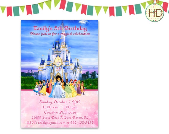 Disney Castle Birthday Invitations 7