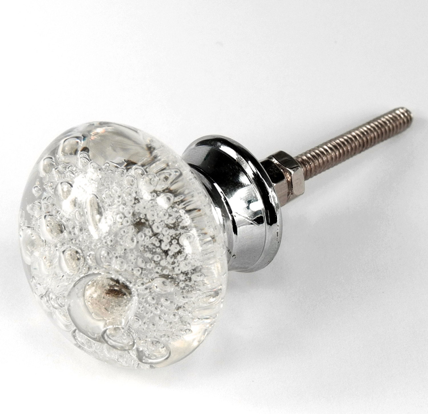 Set/8 Bubble Glass Cabinet Knobs Kitchen Drawer Pulls