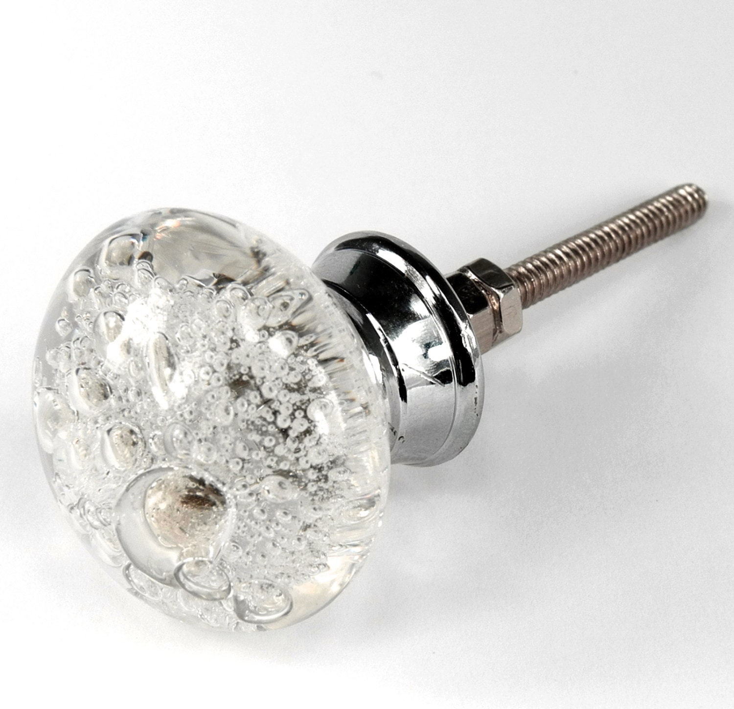 Set 8 Bubble Glass Cabinet Knobs Kitchen Drawer Pulls