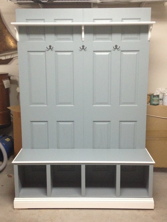 Items similar to Bench with storage and hooks. on Etsy