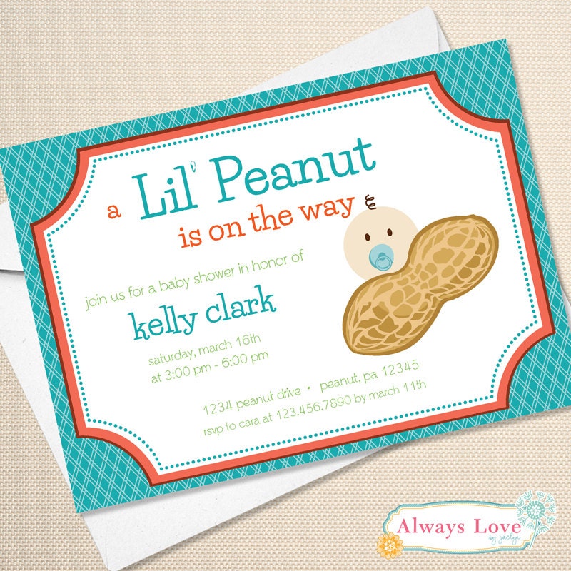 Lil Peanut Little Peanut Baby Shower Invitation