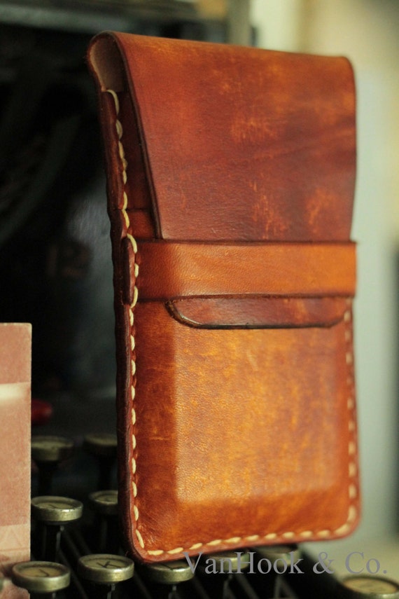 Leather Cell Phone Wallet // Hand Stitched
