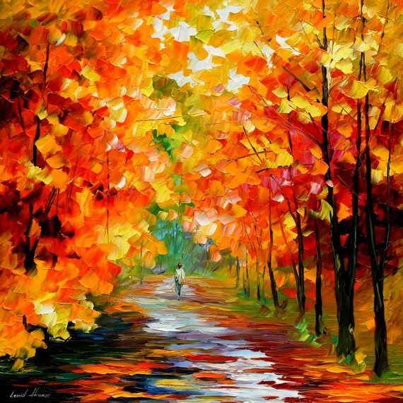 Gold Expanse — PALETTE KNIFE Landscape & Scenic Wall Art Textured Oil Painting On Canvas By Leonid Afremov - Size: 30" x 30" (75 cm x 75 cm)