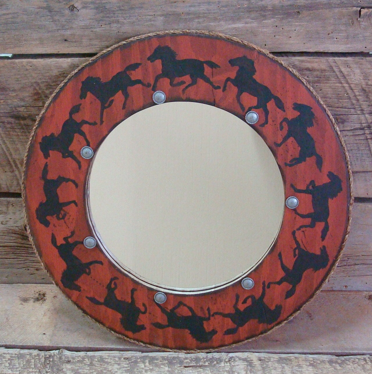 Round western mirror Decrotive wall decor bathroom vanity