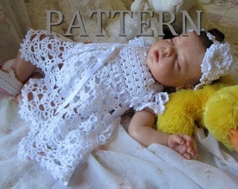 Cielo Crochet Baby Dress and Headband Pattern - Newborn through 9 months