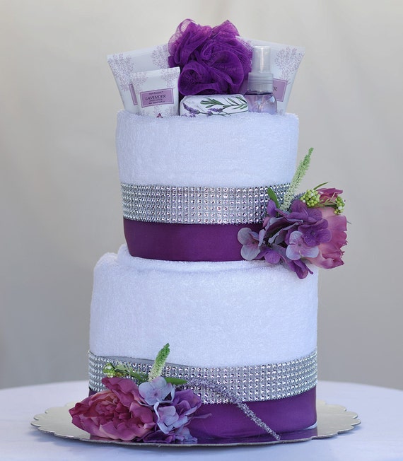 Items similar to The "SWEET LAVENDER" Towel Cake. Perfect for Mother's