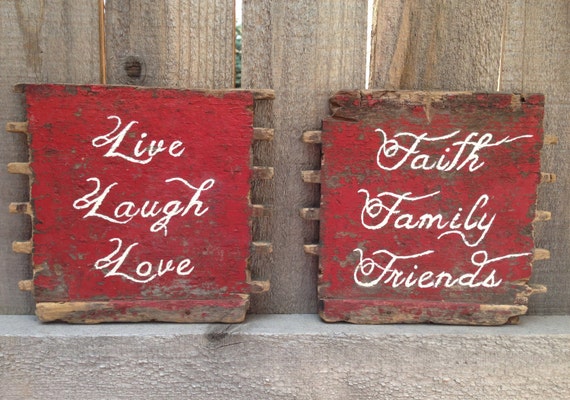 Reclaimed Wood Sign Hand Painted Sayings Word Art