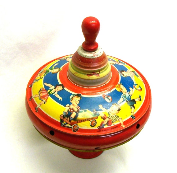 Items similar to Vintage Occupied Germany Spinning Top on Etsy