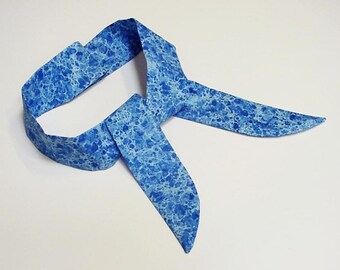 Blue Cooling Scarf, Gel Neck Cooler, Stay Cool Tie Summer Cotton Bandana Wrap, Keep Cool Body Head Heat Relief Headband or Hairband iycbrand