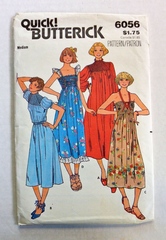 Vintage 70s Maxi Dress Pattern / Smocked Dress Pattern