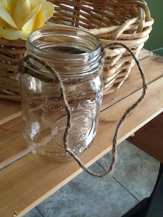 Hanging mason jar by PineNsign on Etsy