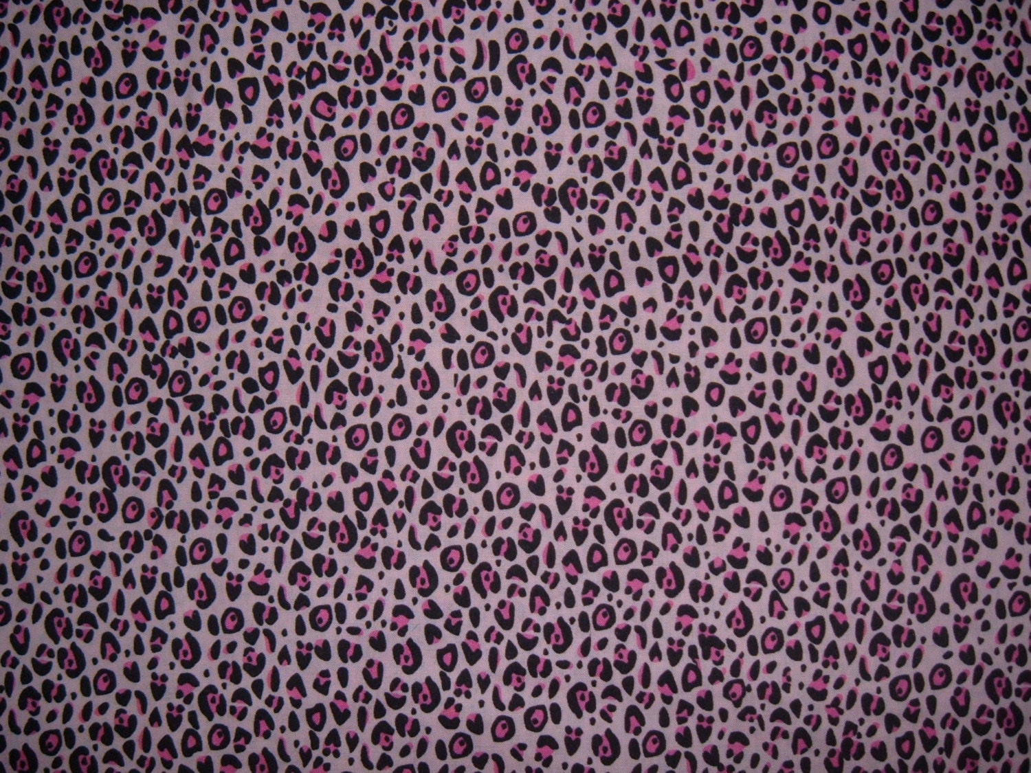 Pink and black leopard print cotton fabric 1 yard DESTASH