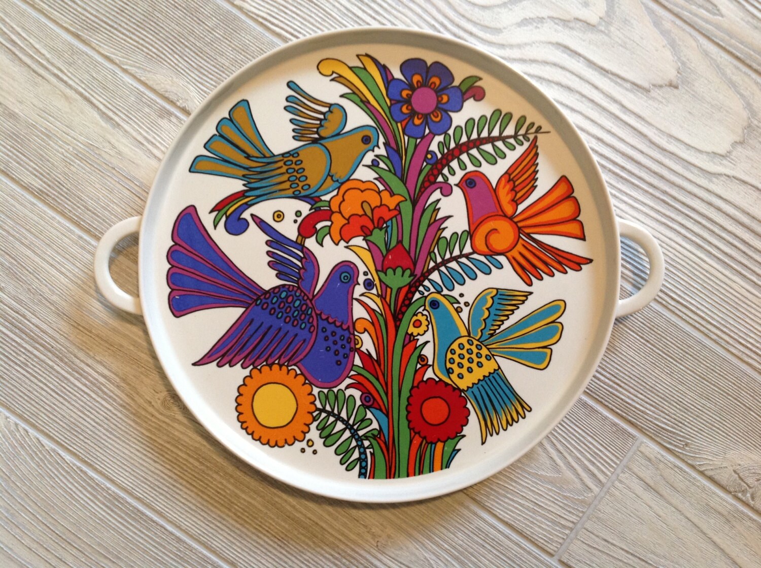 12 Bird Platter // Mexican Folk Art // Boho by LittleYellowChair