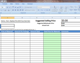 Pricing Spreadsheet Plus Bonus Sale s Tracker For Etsy Sellers - Easy ...