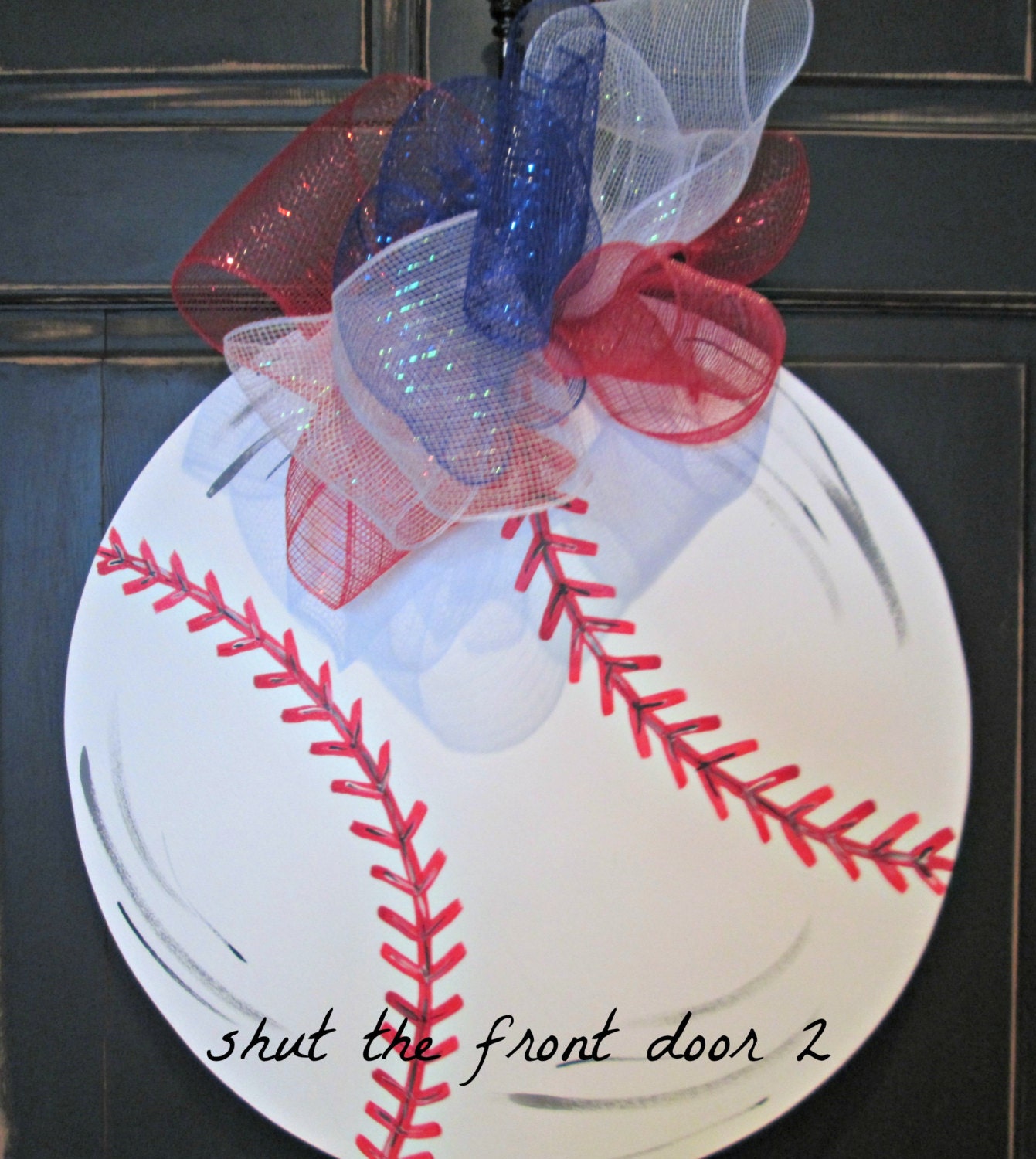 Wooden baseball door hanger baseball wreathbaseball coach