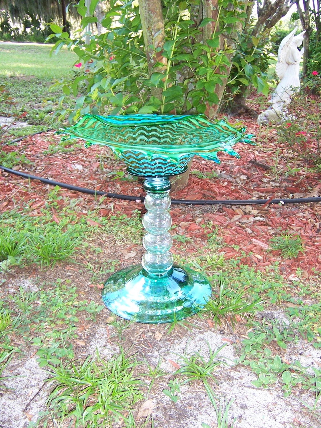 Handblown Glass Birdbath